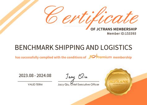 BENCHMARK SHIPPING AND LOGISTICS